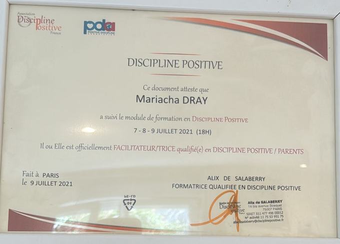 Certificat Discipline Positive France