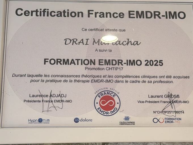 Certificat France EMDR-IMO